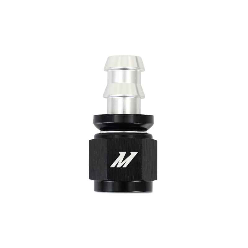 Mishimoto 8AN Straight Push Lock Fitting Silver Black - OneFastShop
