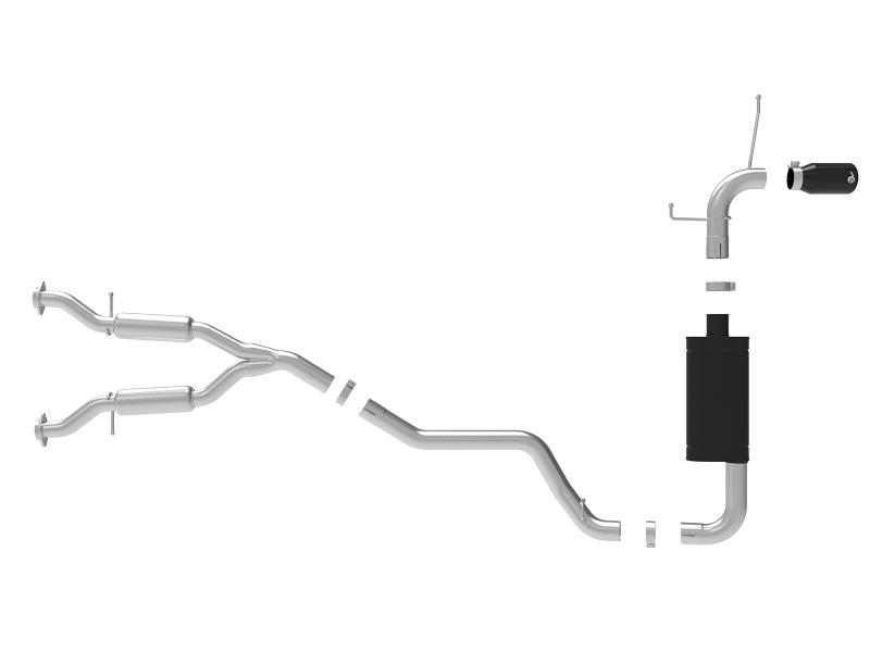 aFe Large Bore HD 3in 304 SS Cat-Back Exhaust Black Tips 14-19 Jeep Grand Cherokee WK2 V6-3.6L