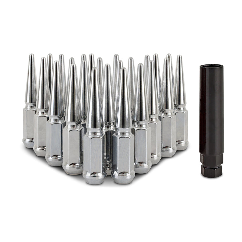 Mishimoto Steel Spiked Lug Nuts M14 x 1.5 24pc Set - Chrome