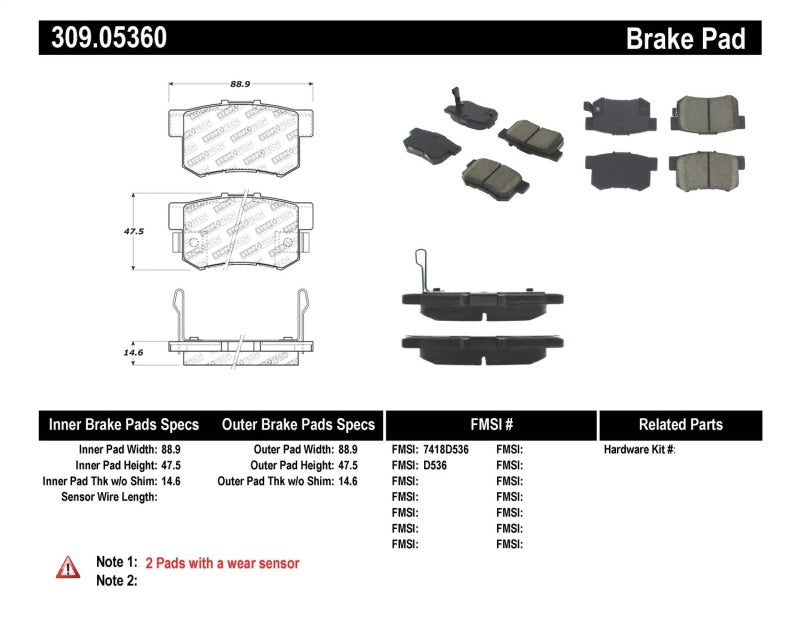 StopTech Performance Rear Brake Pads for 08-10 Honda Accord Coupe/Sedan - OneFastShop