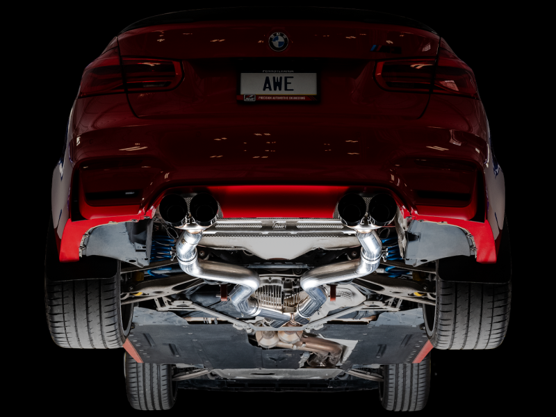 AWE Tuning BMW F8X M3/M4 Track Edition Catback Exhaust - Diamond Black Tips.