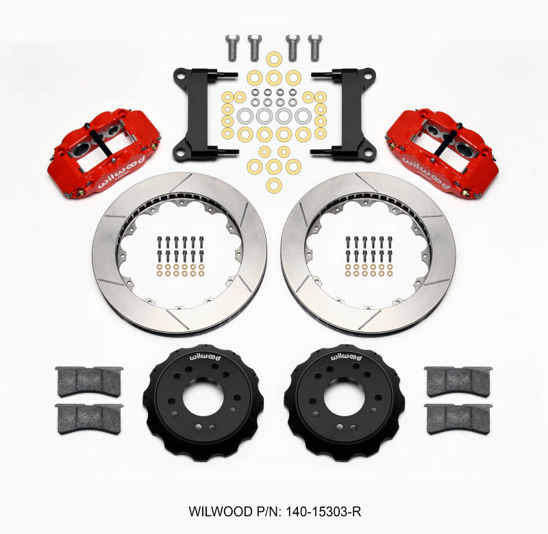 Wilwood Narrow Superlite 6R Front Hat Kit 13.06 Red for 63-87 C10 with Wilwood Pro Spindles - OneFastShop