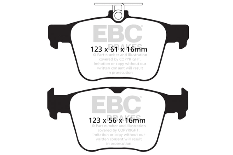 EBC Yellowstuff Rear Brake Pads for 14-20 Audi S3 2.0 Turbo