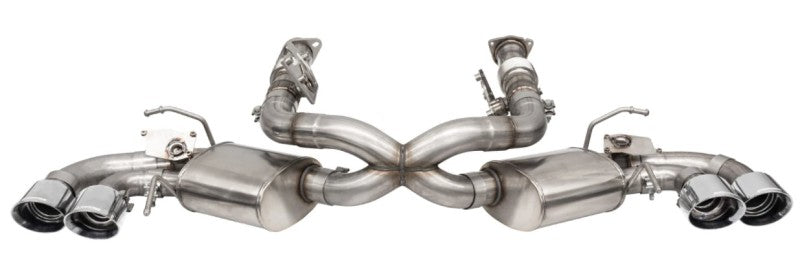 CORSA Performance Corsa 2020-24 Corvette C8 3in Valved Cat-Back 4.5in Polished Quad Tips Fits Factory Exhaust AFM 2020-2023 Chevrolet Corvette Stingray