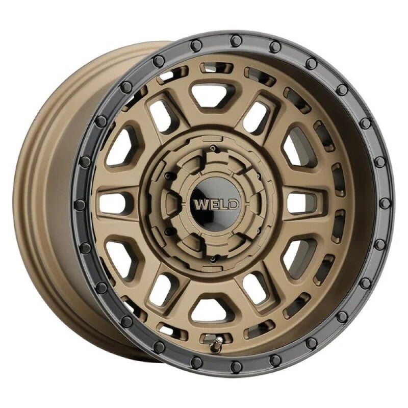 Weld Off-Road Crux 22x10 Inch 5x127 BP ET -18 87.1mm Bore - Satin Bronze Satin Black Ring Wheel