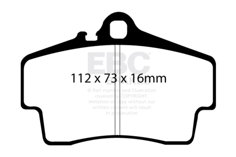 EBC Yellowstuff Rear Brake Pads for 98-05 Porsche 911 (996) Cast Iron Rotor 3.4 Carrera 2 - OneFastShop