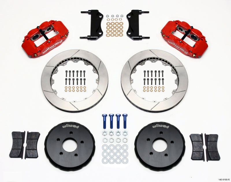 Wilwood Narrow Superlite 6R Front Hat Kit 13.06in Red for Nissan 350Z and Infiniti G35 2003-2008 - OneFastShop
