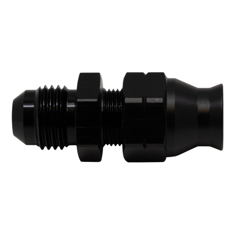 DeatschWerks 6AN Male Flare to 5/16in Hardline Compression Adapter Anodized Matte Black