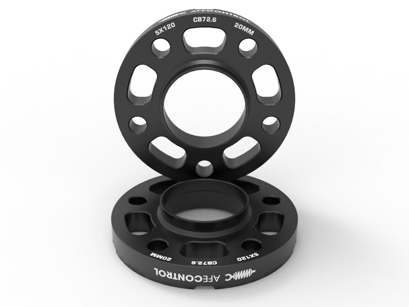 aFe CONTROL 20mm Wheel Spacers 5x120 CB 72.6mm - BMW - Black - Pair