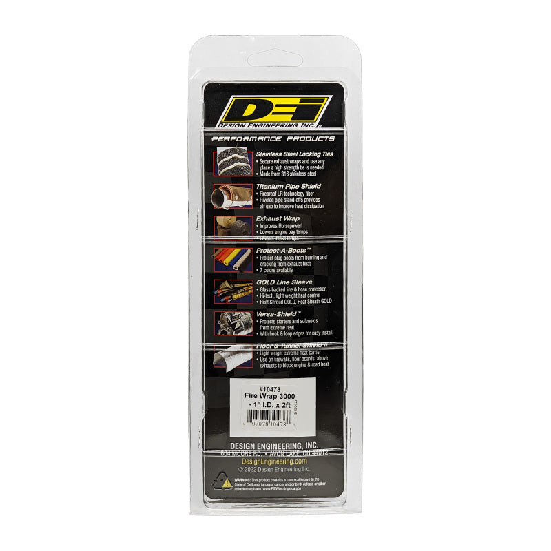 DEI Fire Wrap 3000 1in I.D. x 2ft Thermal Insulator Sleeve - OneFastShop