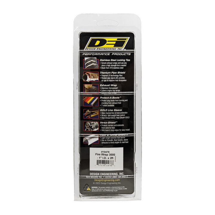 DEI Fire Wrap 3000 1in I.D. x 2ft Thermal Insulator Sleeve - OneFastShop