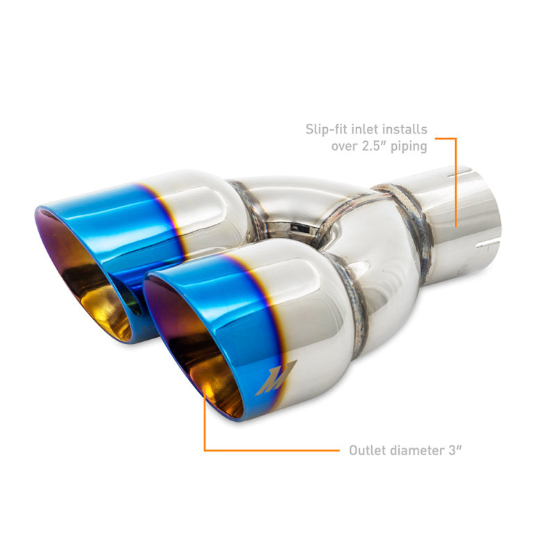 Mishimoto Dual Offset Exhaust Tips - 2.5in Inlet 3in Outlet Burnt