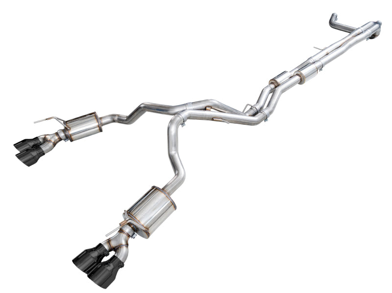 AWE 0FG Dual Exit Catback Exhaust - Cadillac Escalade ESV 6.2L 2021-2026, 5in Diamond Black Tips