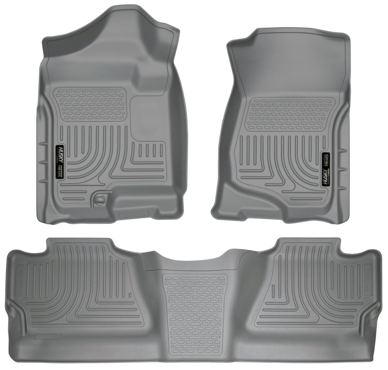 Husky Liners WeatherBeater Combo Gray Floor Liners 07-12 Chevy Silverado/GMC Sierra Crew Cab - OneFastShop