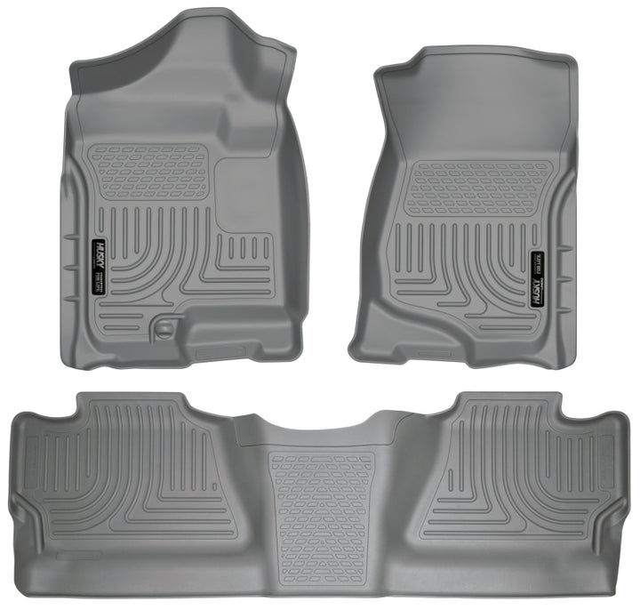 Husky Liners WeatherBeater Combo Gray Floor Liners 07-12 Chevy Silverado/GMC Sierra Crew Cab - OneFastShop