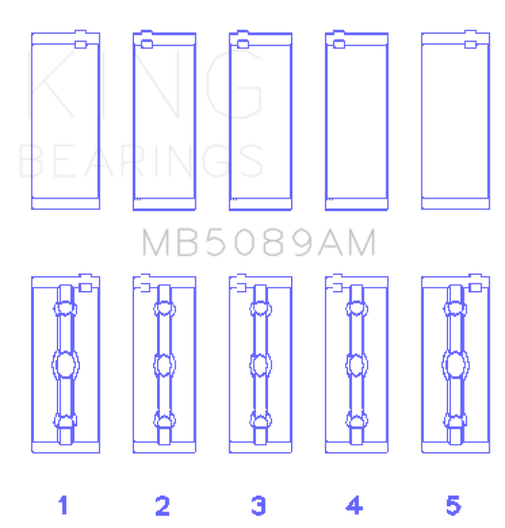 King Engine Bearings 1RZ Crankshaft Main Bearing Set Size STD for 1991-2004 Toyota 4Runner Previa T100 Tacoma