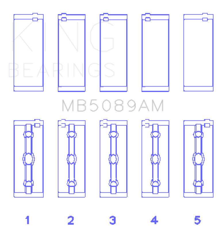 King Engine Bearings 1RZ Crankshaft Main Bearing Set Size STD for 1991-2004 Toyota 4Runner Previa T100 Tacoma - OneFastShop