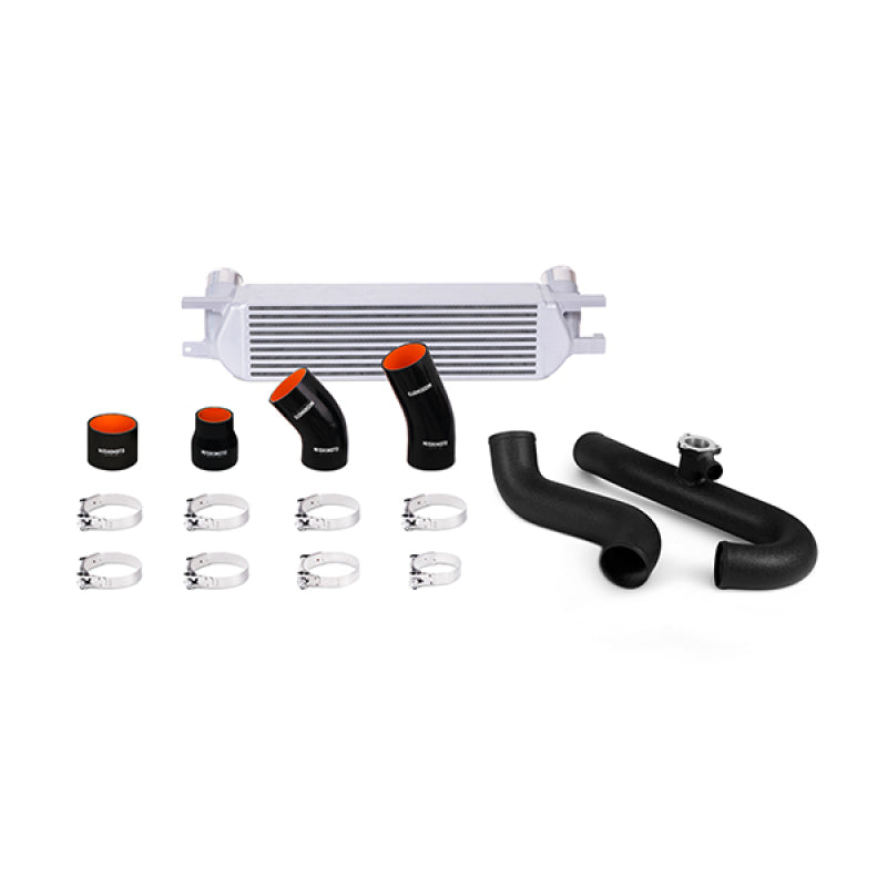 Intercooler Kit Silver Core Wrinkle Black 2015 Mustang - OneFastShop