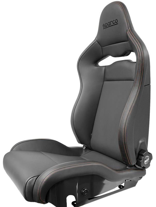 Sparco SPX Special Edition Seat – Black/Red With Gloss Carbon Shell Right