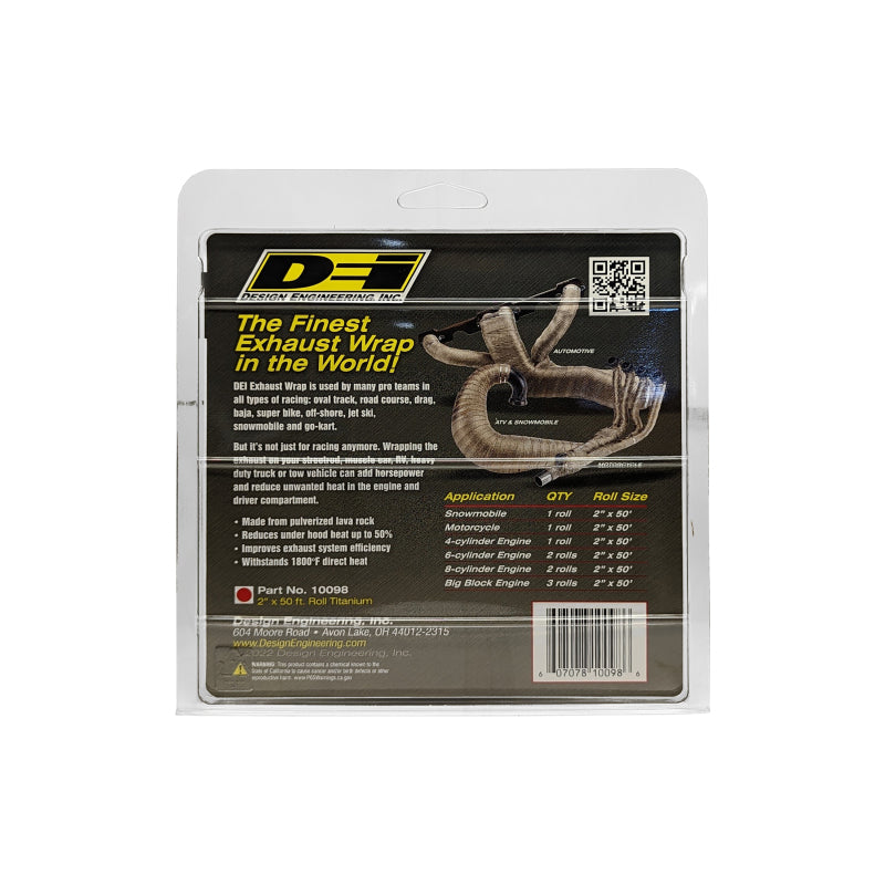 DEI Exhaust Wrap - Titanium Fiber 2in x 50ft