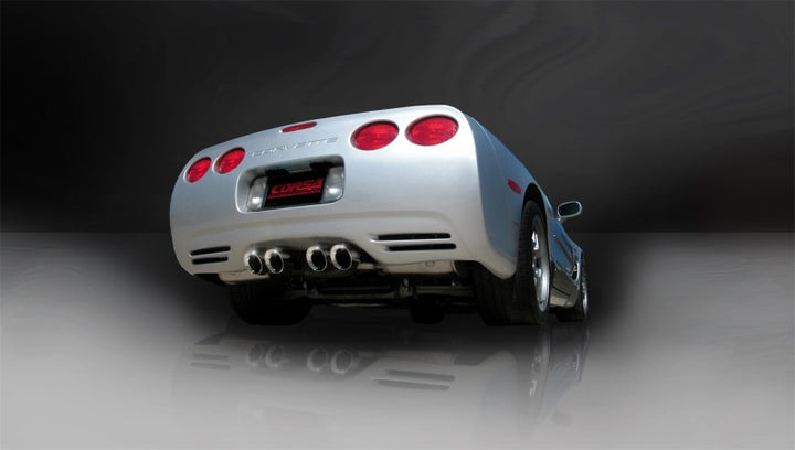 Corsa Polished Sport Axle-Back Exhaust for Chevrolet Corvette C5 Z06 5.7L V8 - 1997-2004