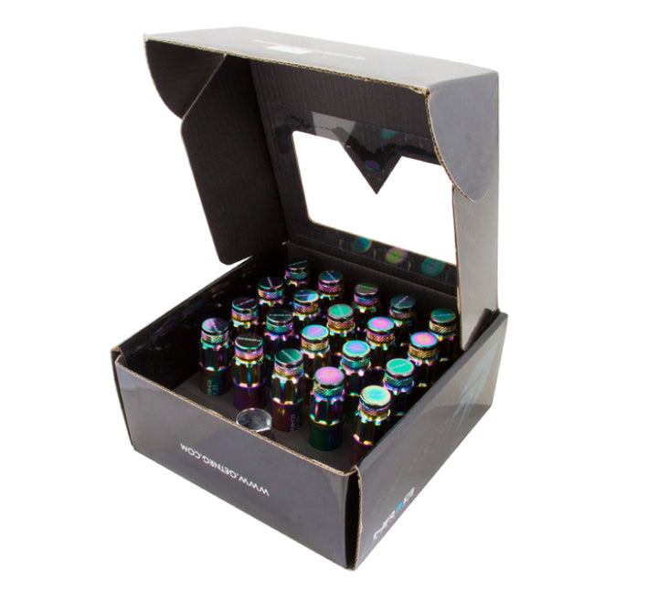 NRG 700 Series Steel Lug Nut Set 21 Pc with Locks & Lock Socket - Neochrome - OneFastShop