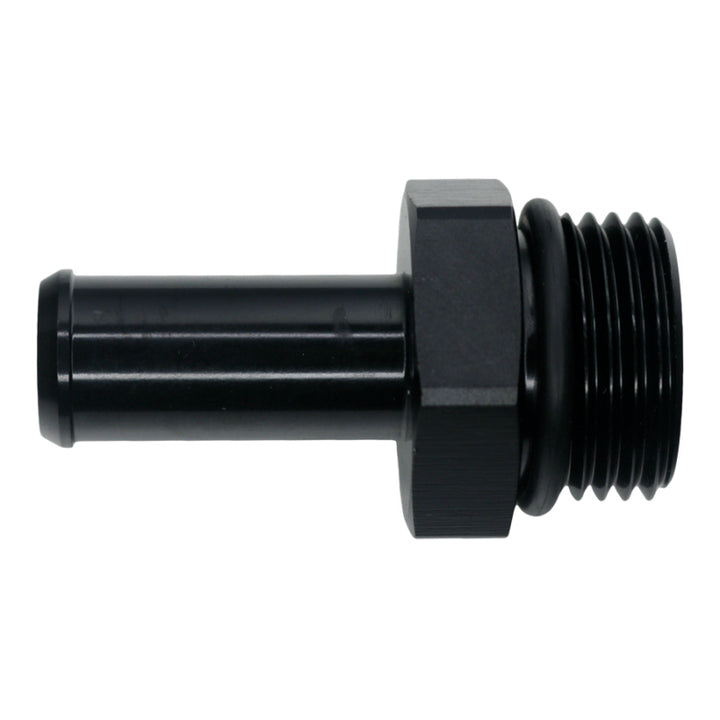 DeatschWerks Hose Barb Fuel Fitting - 10AN ORB Male to 1/2in Male Barb - Matte Black