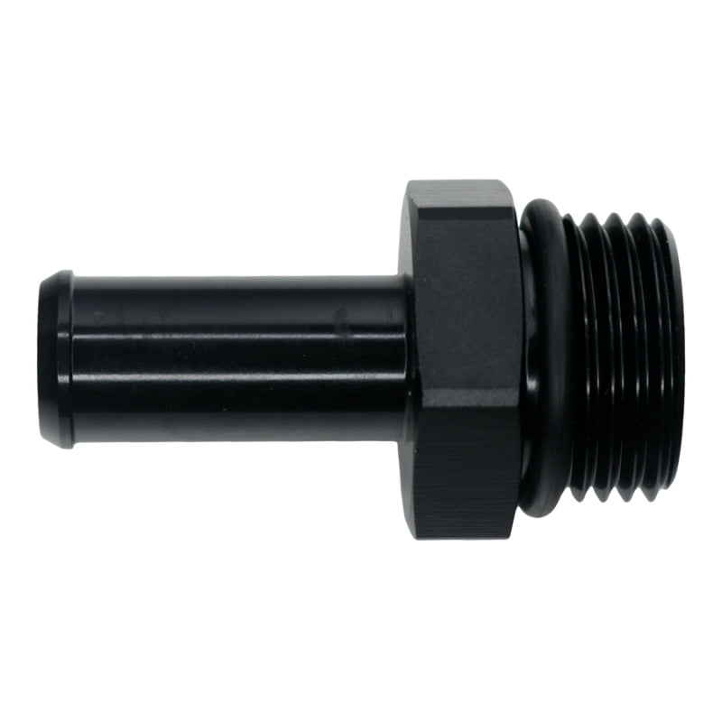DeatschWerks Hose Barb Fuel Fitting - 10AN ORB Male to 1/2in Male Barb - Matte Black