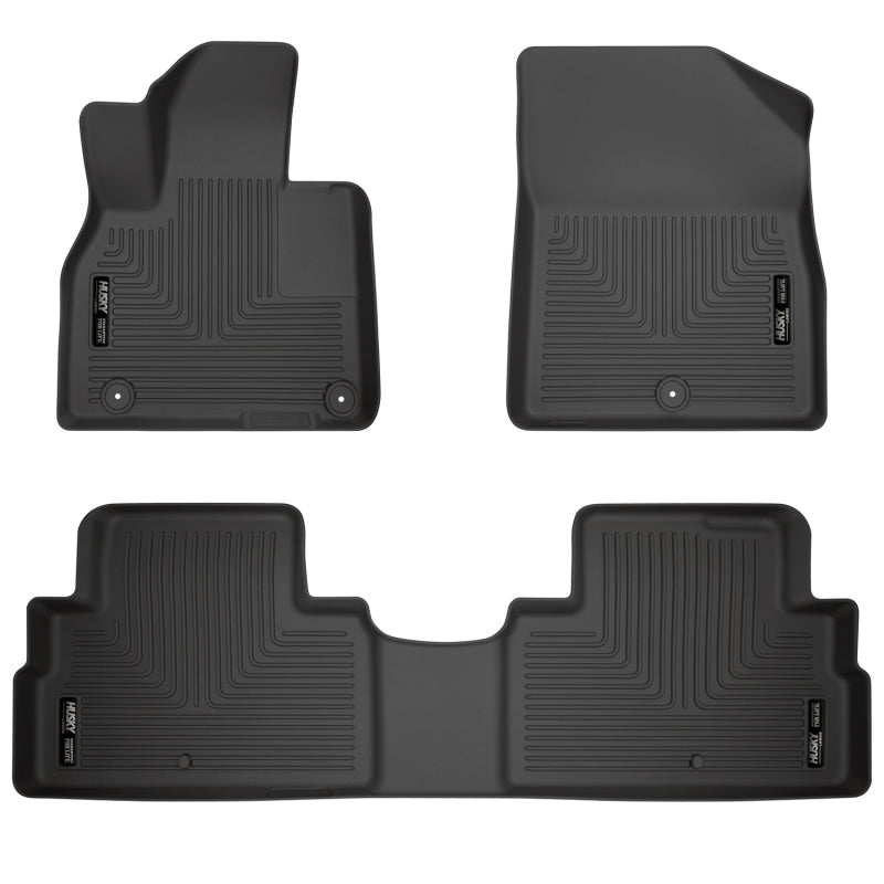 Husky Liners Weatherbeater Black Front & 2nd Seat Floor Liners for 2020-2025 Hyundai Palisade - OneFastShop