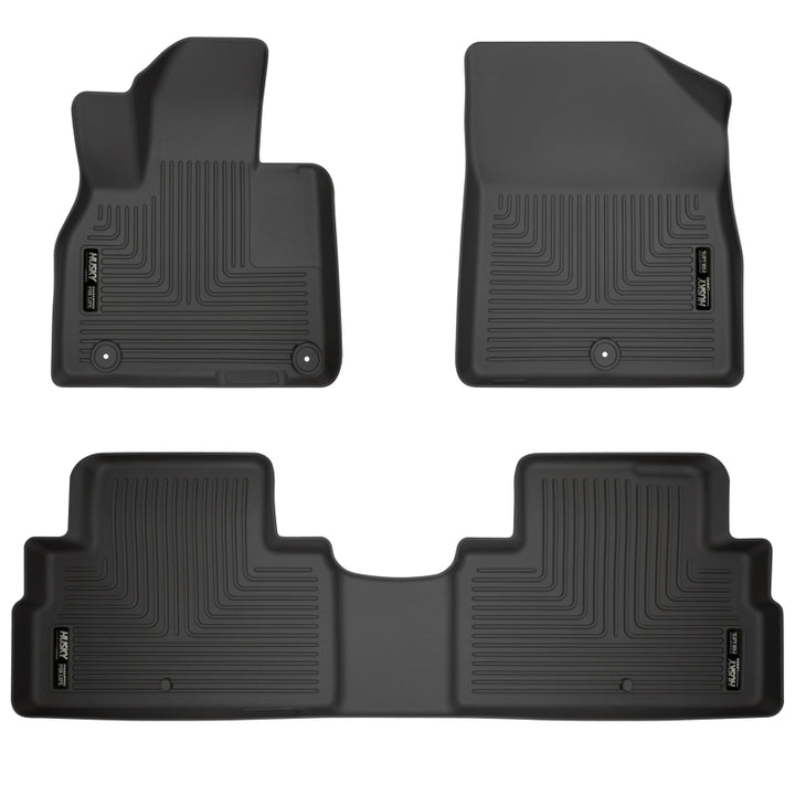 Husky Liners Weatherbeater Black Front & 2nd Seat Floor Liners for 2020-2025 Hyundai Palisade - OneFastShop