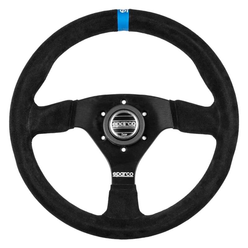 Sparco R383 Suede Steering Wheel 330mm - Black with Logo