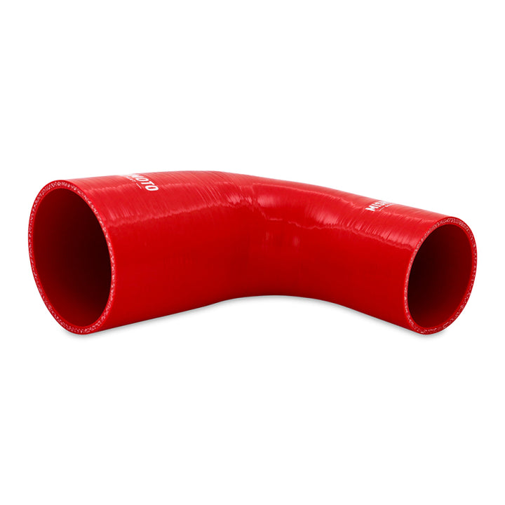 Mishimoto Silicone 90 Deg Reducer Coupler 3in To 3.5in Red - OneFastShop