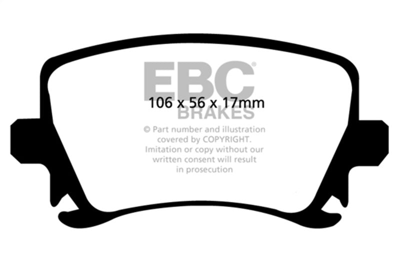 EBC Yellowstuff Rear Brake Pads - Volkswagen Jetta, Passat, Eos 2005-2019