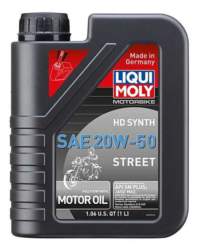 LIQUI MOLY 1L Motorbike HD Synth SAE 20W50 Street Oil for Harley-Davidson 1999-2022 and ATK 2011-2014 Models