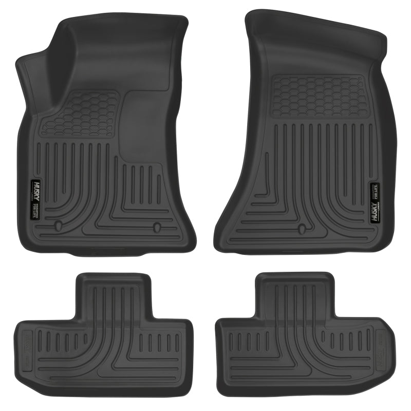 Husky Liners WeatherBeater Front & 2nd Row Floor Liners - Dodge Challenger RWD (2016-2023) - Black