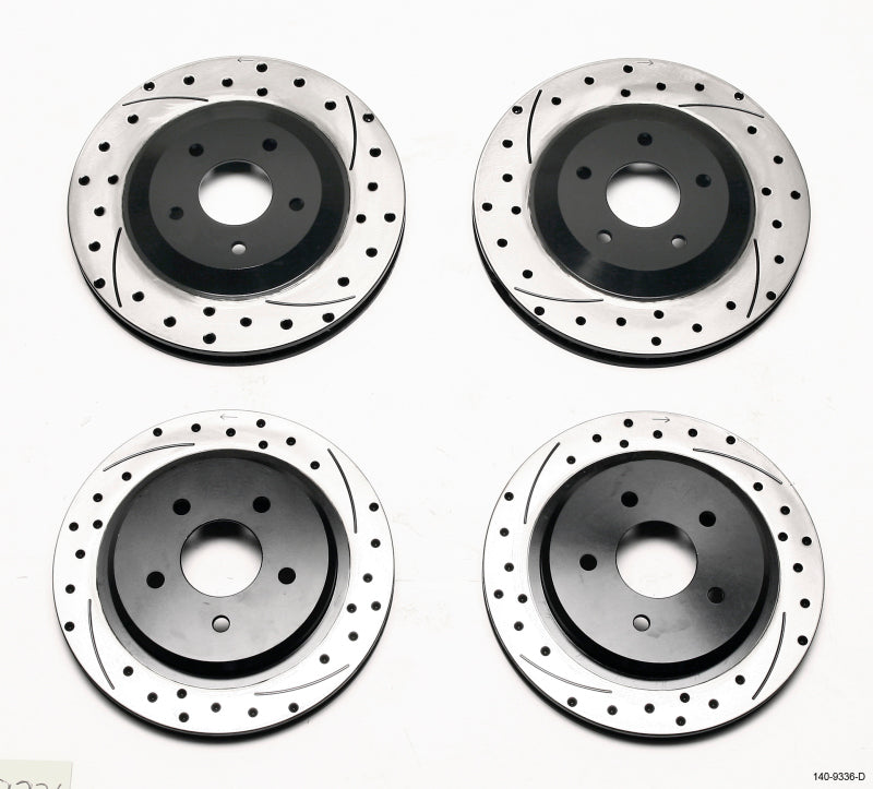 Wilwood Rotor Kit Front/Rear Dimpled Slotted 97-04 Corvette C5 05-13 C6 Base - OneFastShop