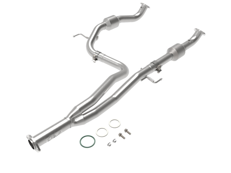 AFe Power Twisted Steel Y-Pipe with Cat Stainless Steel for 16-20 Toyota Tacoma V6 3.5L (4WD Only)
