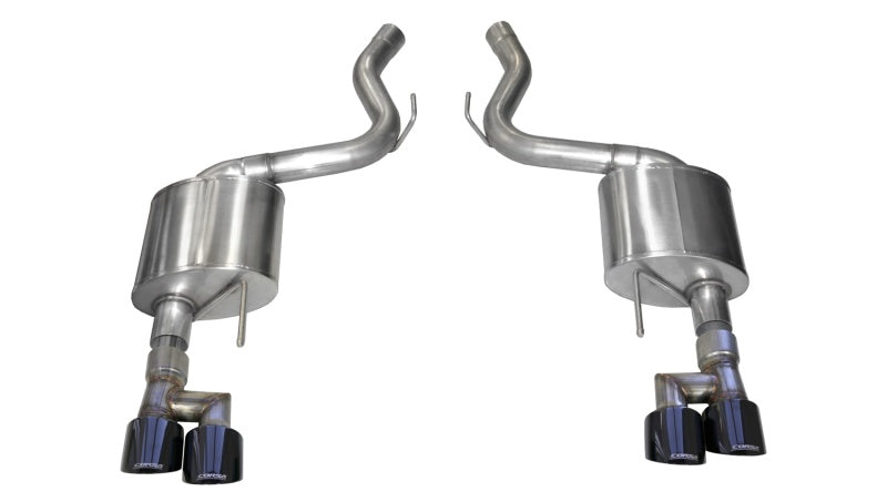 Corsa Sport Axle-Back Exhaust for Ford Mustang 5.0L V8 - 3in Dual Rear Exit with 4in Black PVD Tips (18-23)