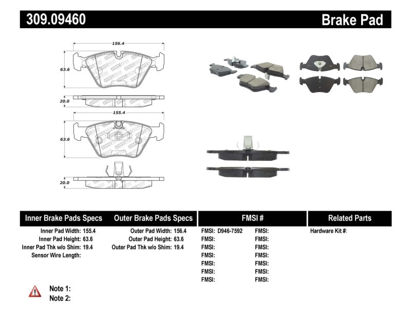 StopTech Performance Front Brake Pads for 04-09 BMW X3 E83 06-09 Z4 3.0Si E86 00-07 330 Series - OneFastShop