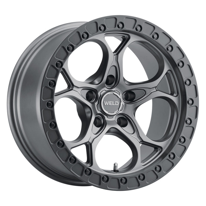 Weld Ledge 6 Flow-Formed Wheel 17x9.0 - 5x127 ET-12 Satin Gunmetal / Satin Black Ring, image 2