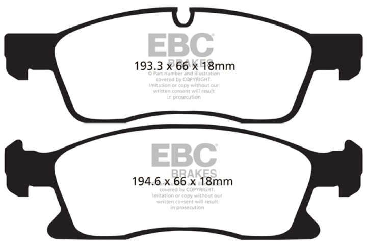 EBC Greenstuff Front Brake Pads for 11+ Dodge Durango 3.6 - OneFastShop