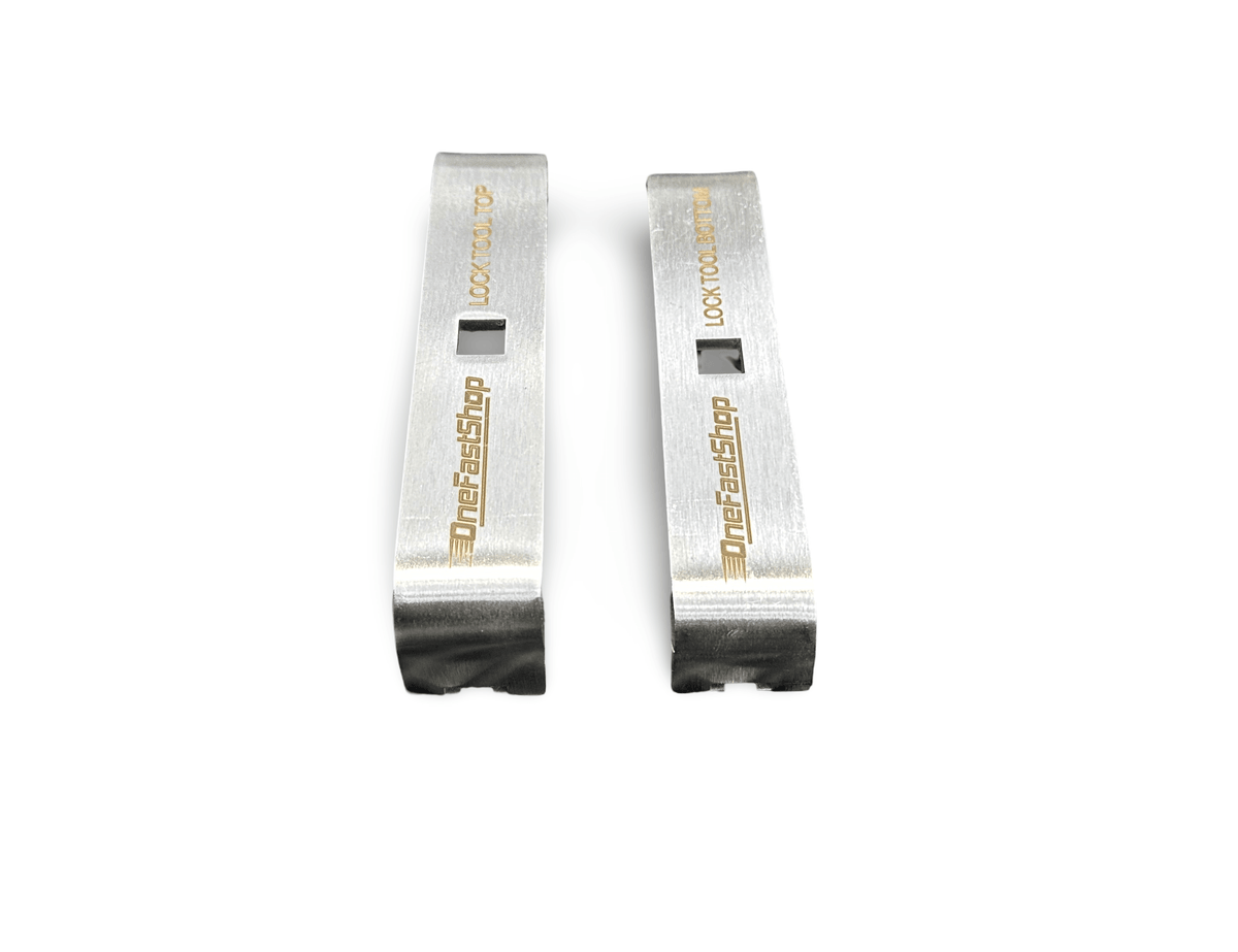 Fuel pump lock ring tool jaws showing the curved grip ends and 3/8 inch square drive holes