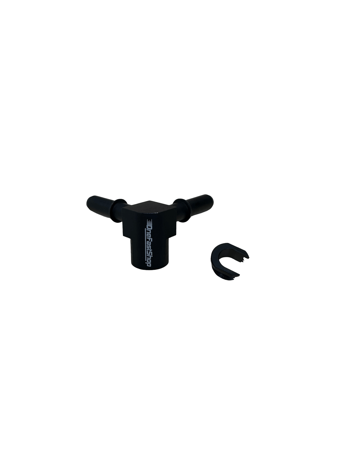 OneFastShop dual outlet fuel fitting splitter for Walbro 450 525 535 with two 7.89mm male quick-connect ports