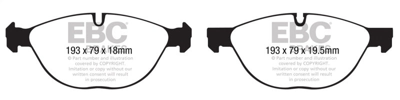 EBC Redstuff Front Brake Pads for 10-14 BMW X5 4.4 Twin Turbo - OneFastShop