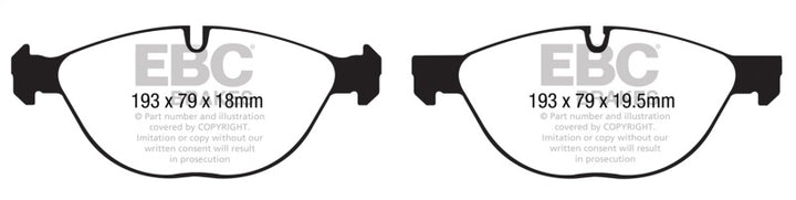 EBC Redstuff Front Brake Pads for 10-14 BMW X5 4.4 Twin Turbo - OneFastShop