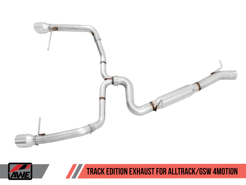 AWE Tuning VW MK7 Golf Alltrack/Sportwagen 4Motion Track Edition Exhaust - Polished Silver Tips.