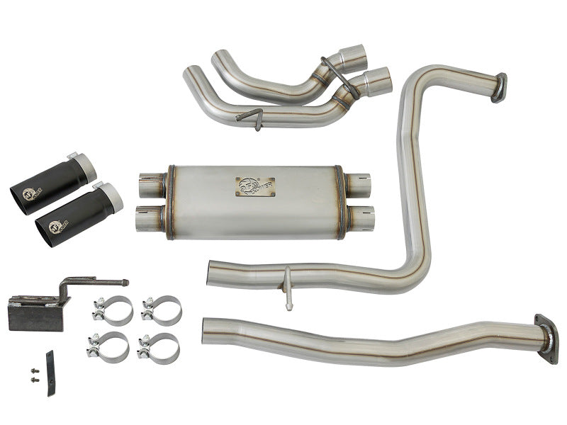 AFe Power Rebel Series 2-1/2in 409 SS Cat Back Exhaust with Black Tips for Nissan Titan V8 5.6L
