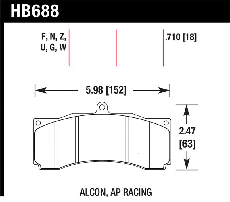 Hawk DTC-70 Brake Pads - Universal Calipers, image 4