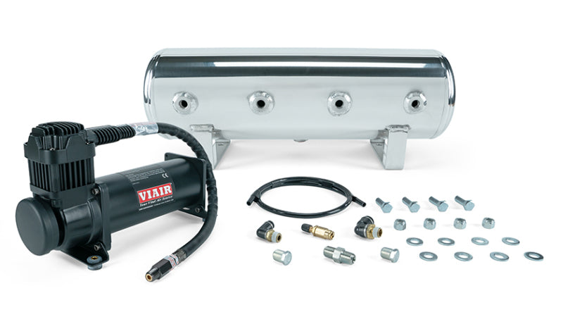 Air Lift Polished Tank 2.5 Gal. with Viair 444b Black Compressor (Includes Fittings & Mounting Hardware)