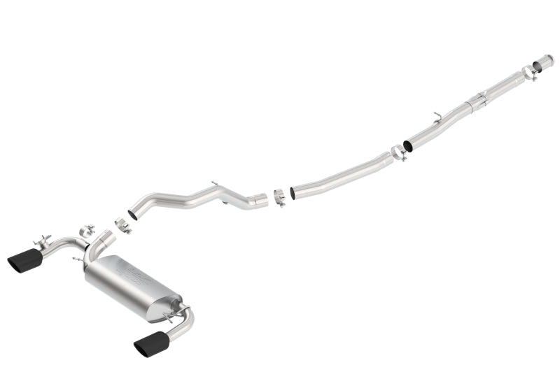Borla ATAK Catback Exhaust for 16-18 Ford Focus RS 2.3L MT AWD with Black Chrome Tip
